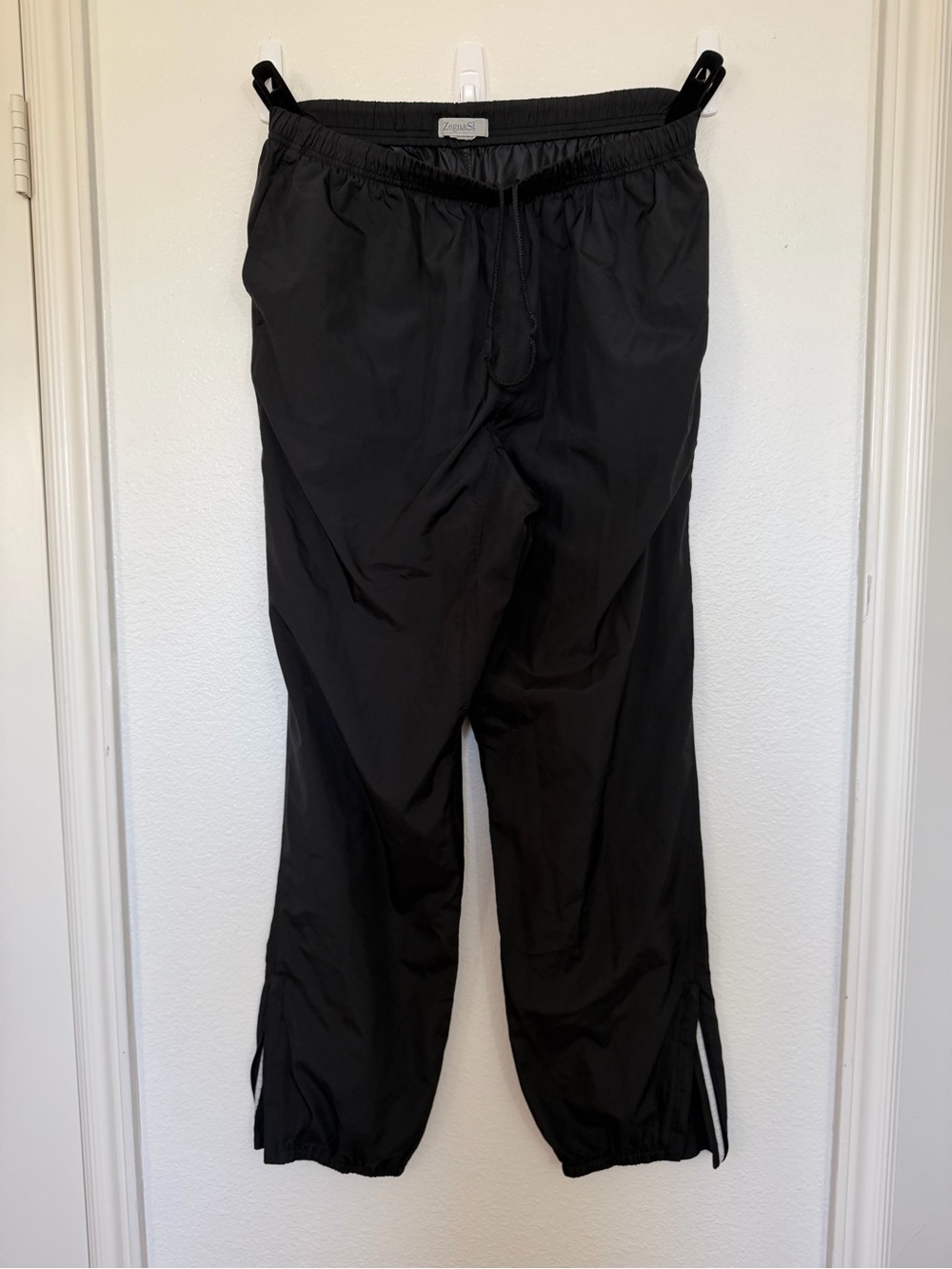Zegna Sport Men's Black Lightweight Drawstring Joggers